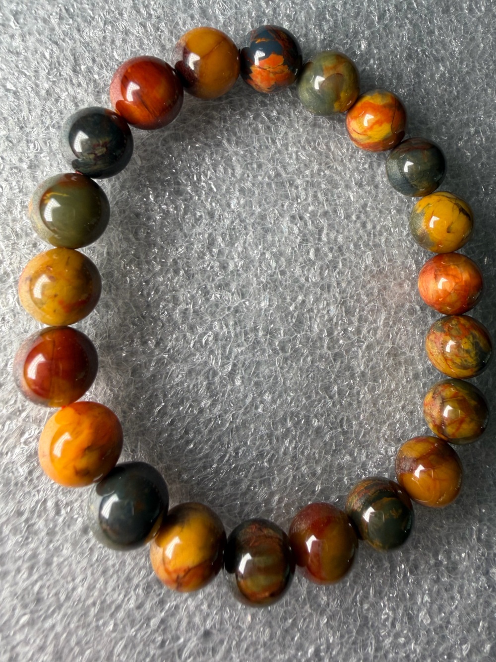 Beautiful 9mm Colorful Golden Pietersite Natural Crystal Bracelet